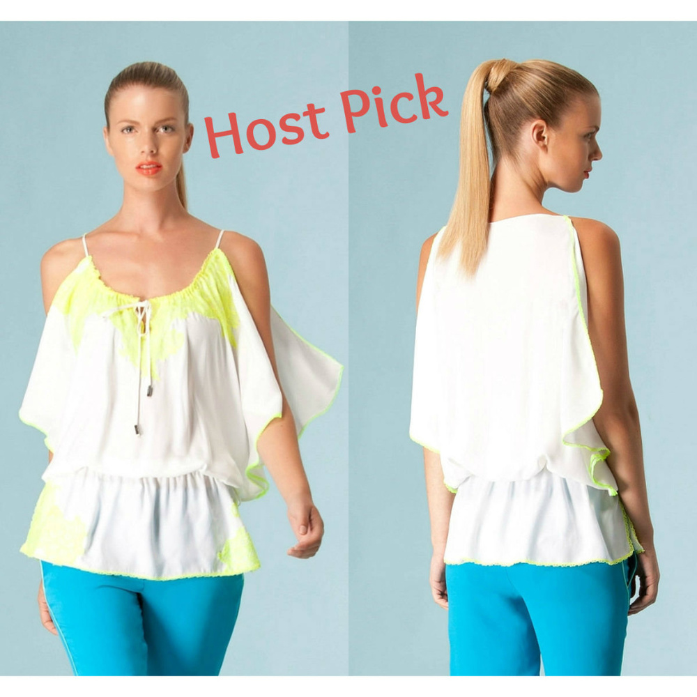 Hale Bob Top Silk Blouse Boho Embroidered SML NWT